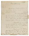 ADAMS, JOHN. Autograph Letter Signed, as President, to Governor of Mississippi Territory Winthrop Sargent (Dear Sir),